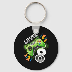 Level 8 Video Game Controller 8th Birthday Gamer G Keychain