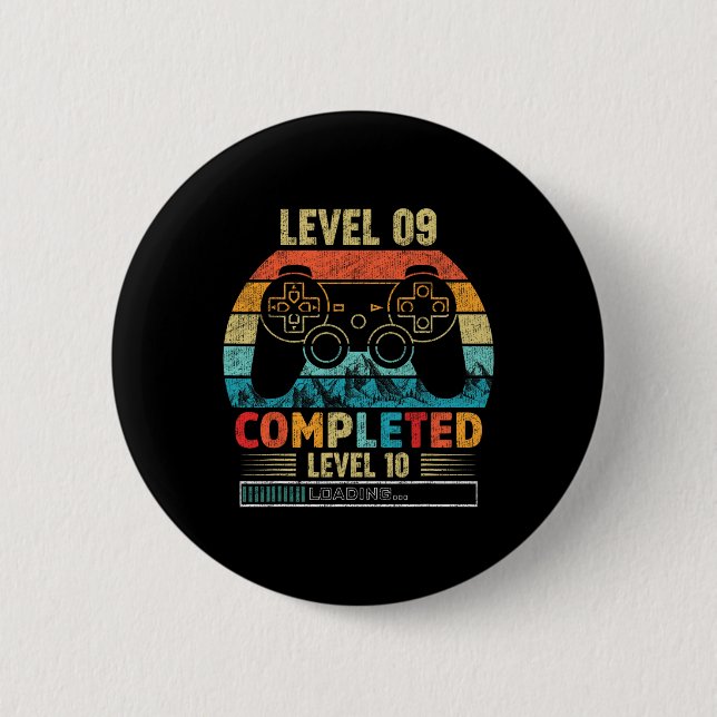 Level 9 Completed Level 10 Loading 9th Birthday Vi 2 Inch Round Button (Front)