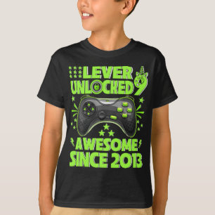 Level 9 Unlocked Awesome 2013 Video Game 9th Birth T-Shirt
