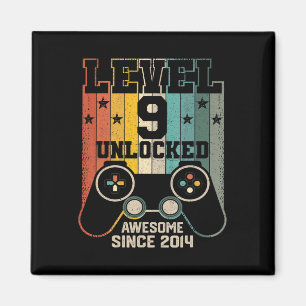 Level 9 Unlocked Awesome 2014 Boy Video Game 9th B Magnet