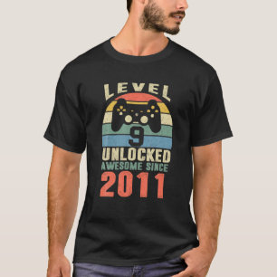 Level 9 Unlocked Awesome Since 2011 9Yr Birthday G T-Shirt