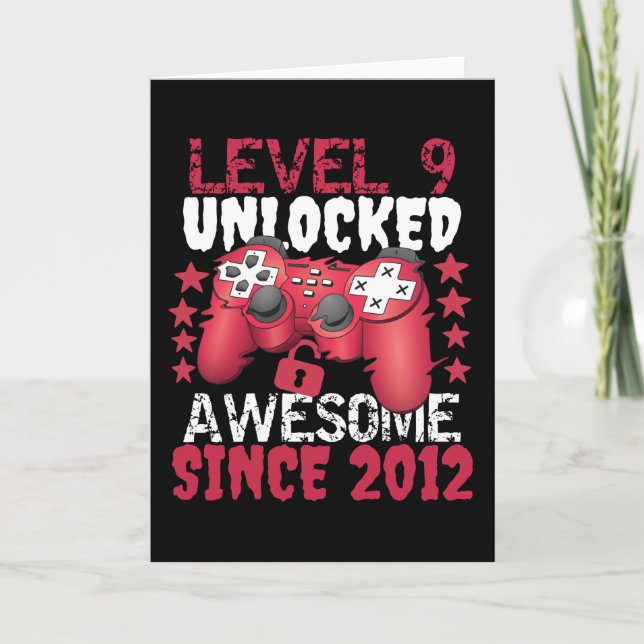 Level 9 Unlocked Awesome Since 2012 Card (Front)