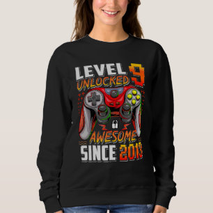 Level 9 Unlocked Awesome Since 2013 9th Birthday G Sweatshirt