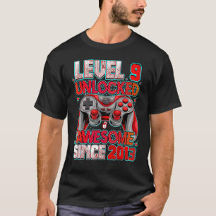 Level 9 Unlocked Awesome Since 2013 9th Birthday G T-Shirt