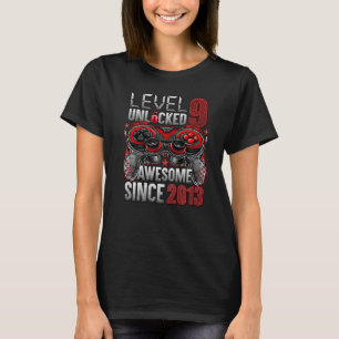 Level 9 Unlocked Awesome Since 2013 9th Birthday   T-Shirt