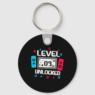 Level 9 Unlocked Gamer - 9th Birthday Gift Video G Keychain