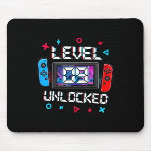 Level 9 Unlocked Gamer 9th Birthday Gift Video Gam Mouse Pad