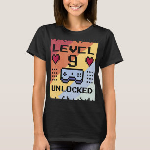 Level 9 Unlocked Gamer Boy 9th Birthday Boy Gaming T-Shirt