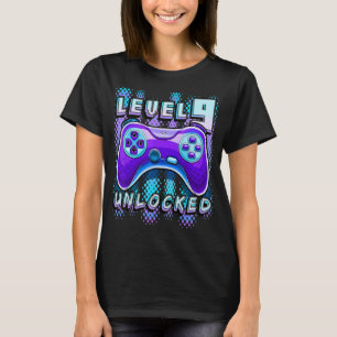 Level 9 Unlocked Video Game 9th Birthday Gamer  Bo T-Shirt
