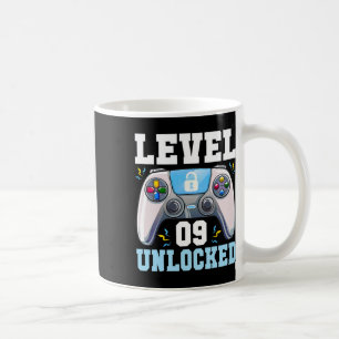 Level 9 Unlocked Video Game 9th Birthday Gamer Boy Coffee Mug