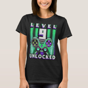 Level 9 Unlocked Video Game 9th Birthday Gamer Boy T-Shirt