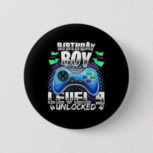 Level 9 Unlocked Video Game 9th Birthday Gamer Gif 2 Inch Round Button