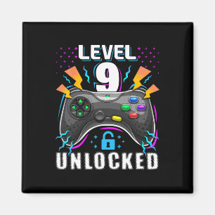 Level 9 Unlocked Video Game 9th Birthday Gamer Gif Magnet