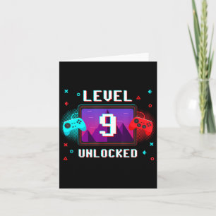 Level 9 Unlocked Video Gamer Funny 9th Birthday Bo Card