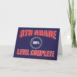 Level Complete Funny 8th Grade Card