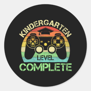 Level Complete Gaming Boy Last Day Of School  Classic Round Sticker