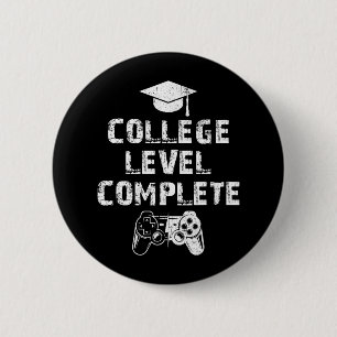 Level Complete Vintage Funny Video Gamer Graduatio 2 Inch Round Button