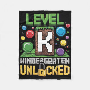 Level Kindergarten Unlocked Video Game Funny Back Fleece Blanket