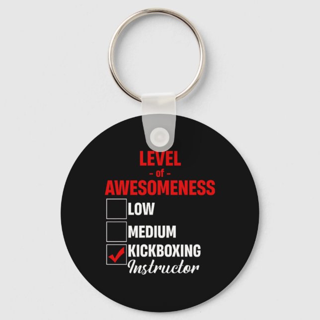Level Of Awesomeness Kickboxing Instructor Mixed M Keychain (Front)