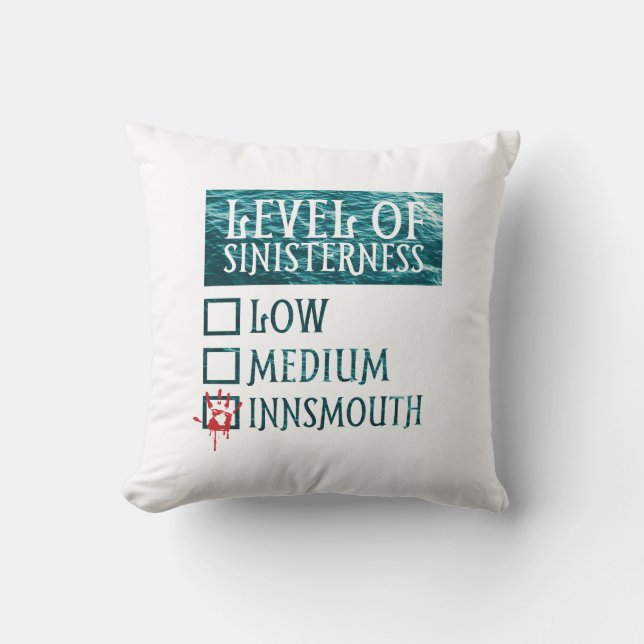Level of Innsmouth Lovecraft Throw Pillow (Front)