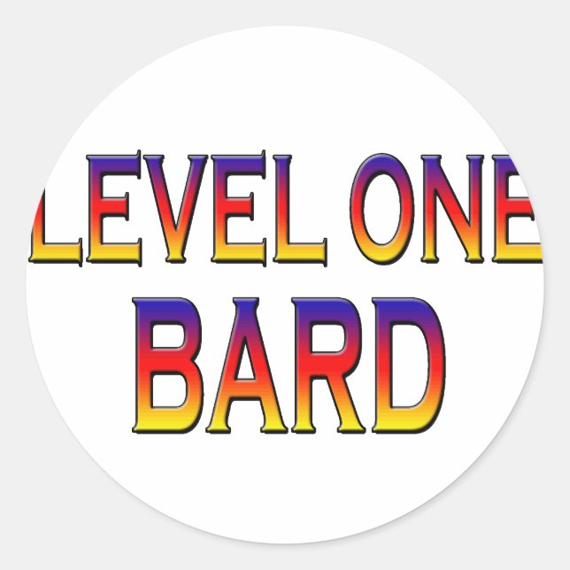 Level one bard classic round sticker (Front)