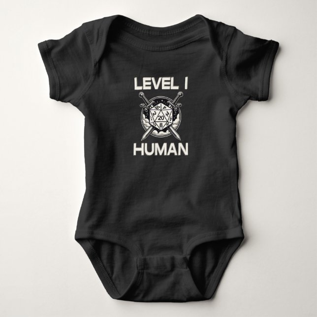 Level One Human Gaming Baby Bodysuit (Front)