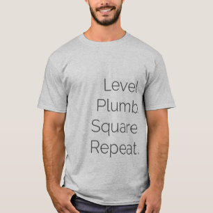 Level Plumb Square Carpentry SS Grey T-Shirt