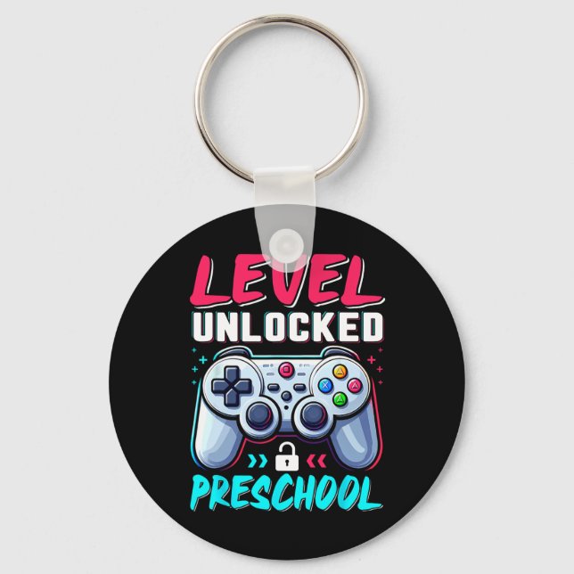 Level Preschool Unlocked Back To School Boys Team  Keychain (Front)