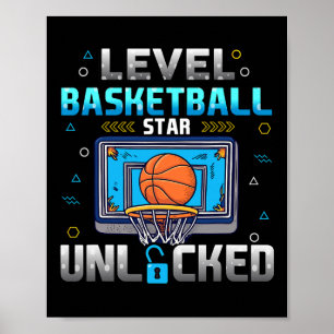 Level Sketll Star Unlocked Boys Men Gamer Poster