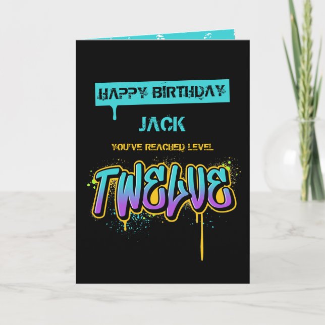 Level Twelve Birthday Card (Front)