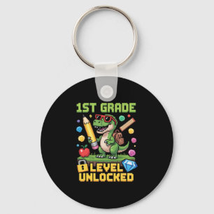 Level Unlocked 1st Grade Dinosaur Ck To School Gam Keychain