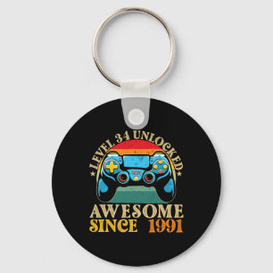 Level &#; Unlocked Awesome Since 1991 &#; th Birt Keychain