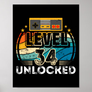 Level &#; Unlocked Birthday Boy &#; th Video Game Poster