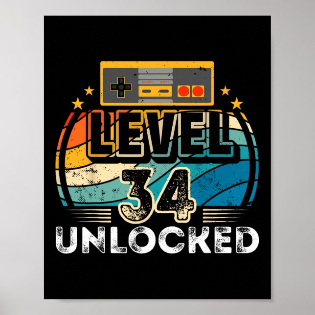 Level &#;  Unlocked Birthday Boy &#; th Video Game Poster (Front)