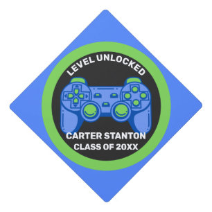 Level Unlocked Gamer Graduation Personalized Cap Topper