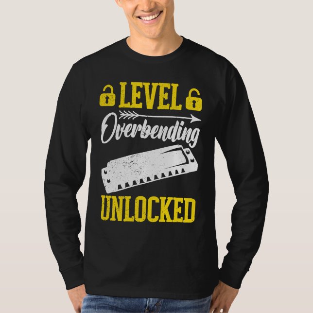 Level Unlocked Overbending Harmonica Player T-Shirt (Front)