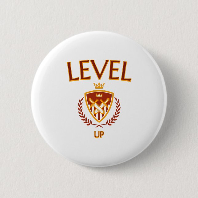 Level Up 2 Inch Round Button (Front)