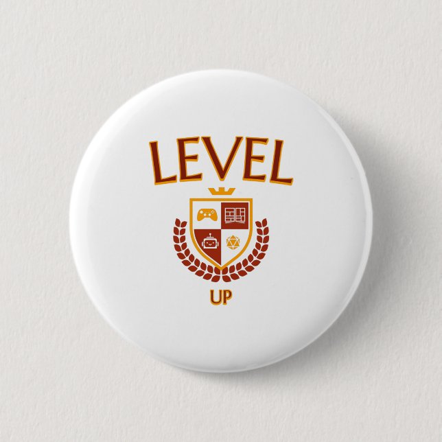 Level Up 2 Inch Round Button (Front)