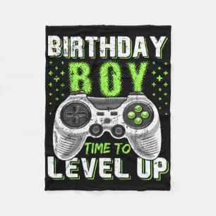 Level Up Birthday Boy Video Game - Clic Fit1 Fleece Blanket