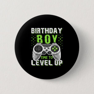 Level Up Birthday Boy Video Game - Clic Fit  2 Inch Round Button