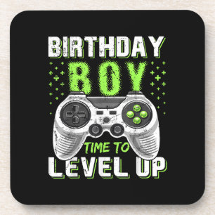 Level Up Birthday Boy Video Game Coaster