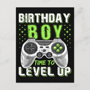 Level Up Birthday Boy Video Game Enclosure Card