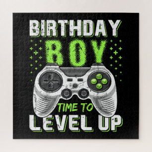 Level Up Birthday Boy Video Game Jigsaw Puzzle