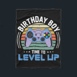 Level Up Birthday Boy Video Game Kids Party  Fleece Blanket<br><div class="desc">Level Up Birthday Boy Video Game Kids Party</div>