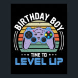 Level Up Birthday Boy Video Game Kids Party  Poster<br><div class="desc">Level Up Birthday Boy Video Game Kids Party</div>