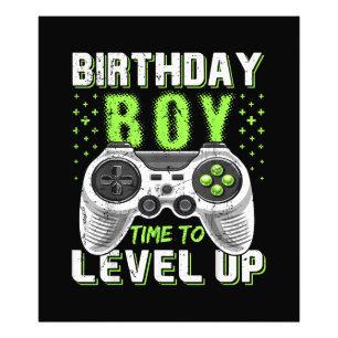 Level Up Birthday Boy Video Game Photo Print