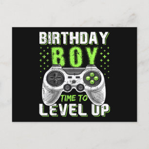 Level Up Birthday Boy Video Game Postcard