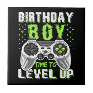 Level Up Birthday Boy Video Game Tile