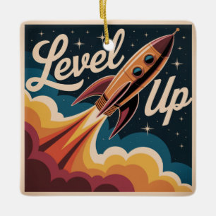 Level Up Ceramic Ornament