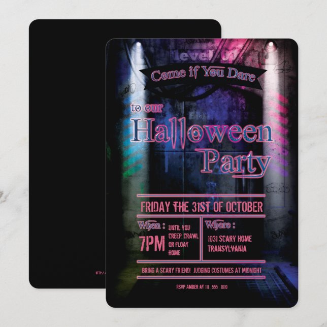 Level Up Decay Halloween Party Invitation (Front/Back)
